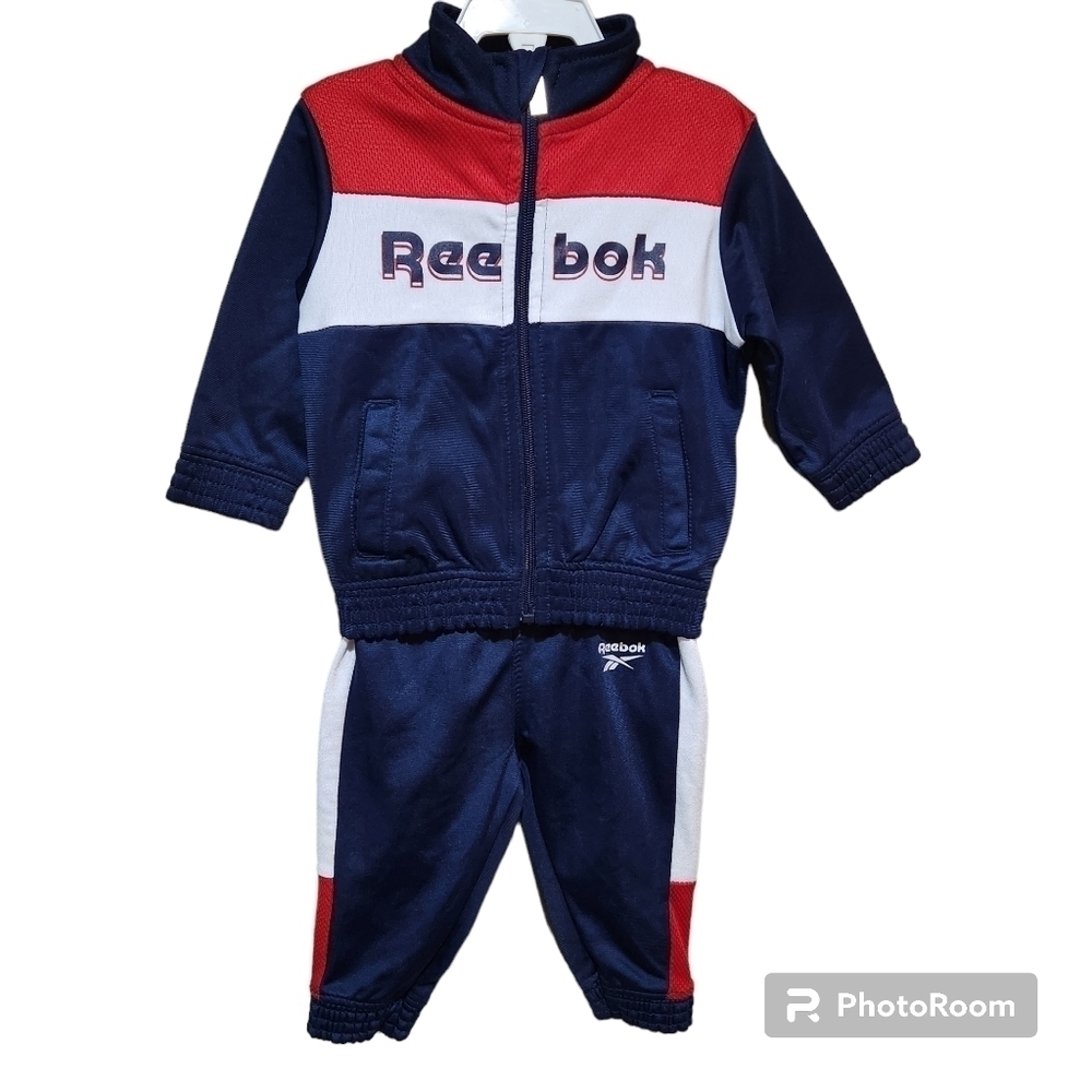 Reebok red white and blue 2 piece track suit Size 3/6 months